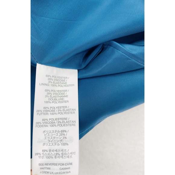 J. Crew Aqua Blue  Asymmetrical Front Zipper Lined Pencil Skirt - Picture 10 of 11